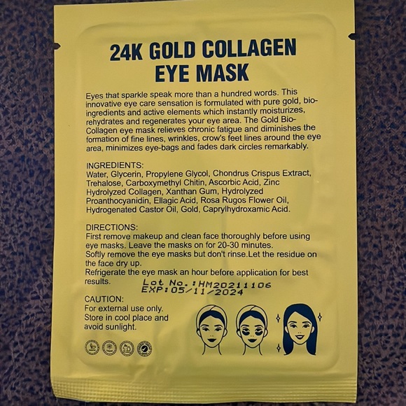 24K GOLD COLLAGEN EYE MASK NWT - Picture 10 of 10